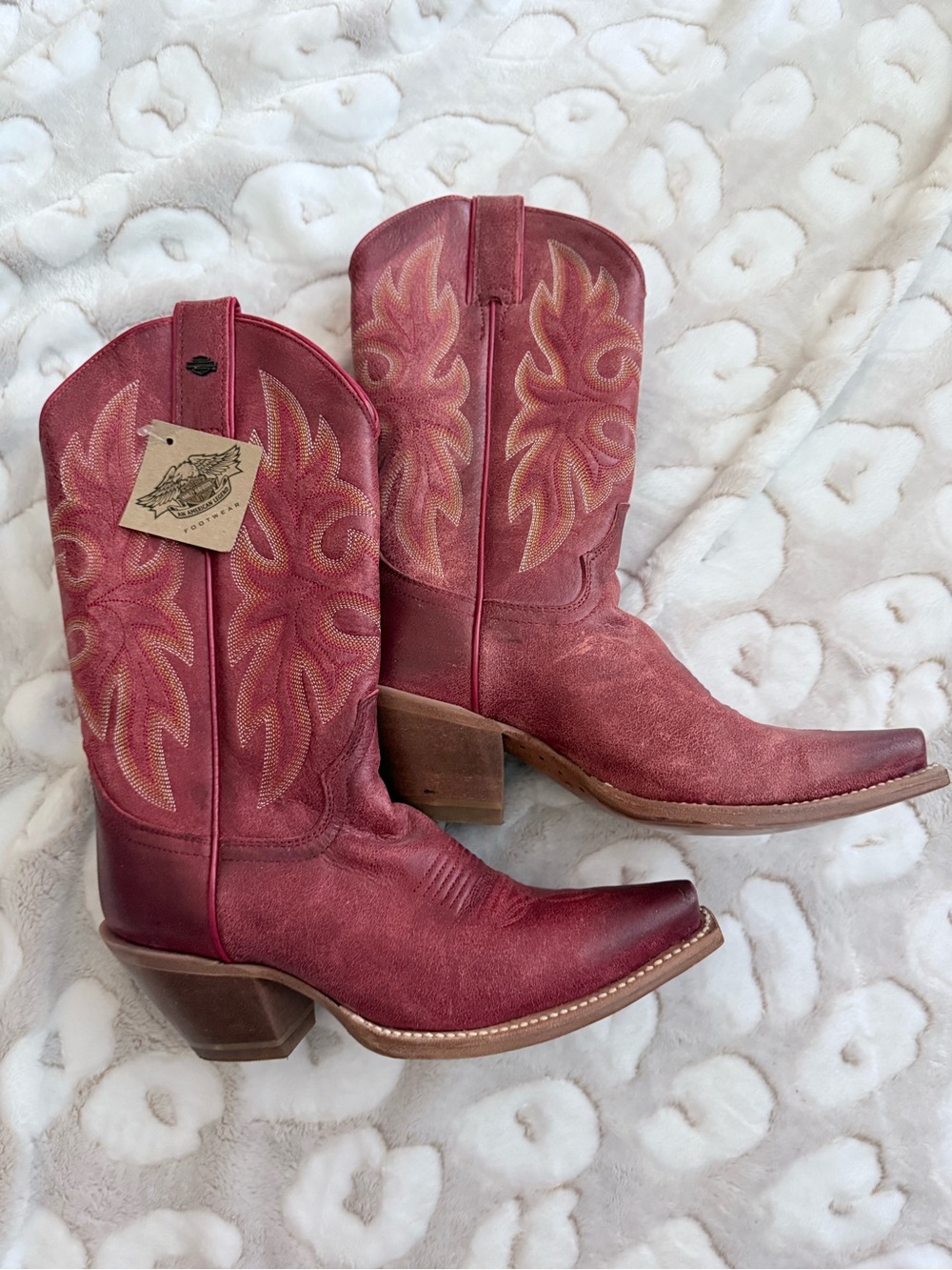 Harley-Davidson Women's Red Western Cowboy Boots Sz 6.5 NWT D5